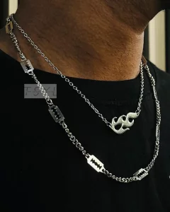 FLAME & BLADE COMBO NECKLACE