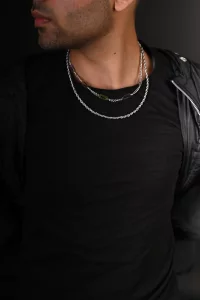 2 LAYER SOFT BLADE CHAIN & ROPE CHAIN NECKLACE