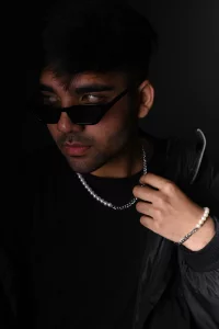 half pearl chain necklace