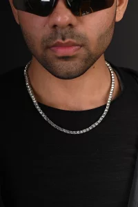 WHITE UNISEX TENNIS CHAIN 21 INCHES