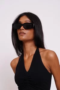 UNISEX BLACK RECTANGLE GLASSES